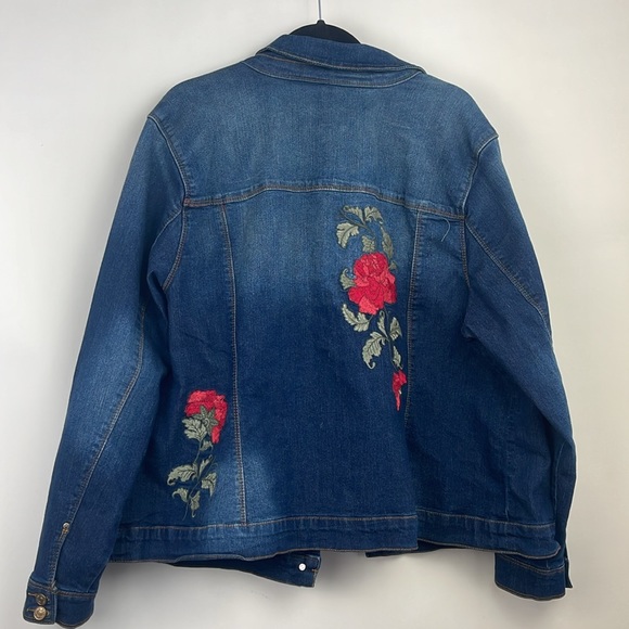 Embroidered Jean Jacket Size 2X - Picture 2 of 5